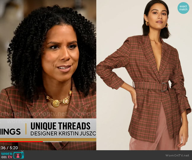 Derek Lam 10 Crosby Harrison Blazer worn by Adriana Diaz on CBS Mornings