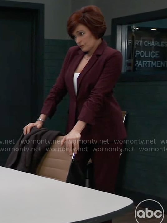 Diane's purple suit on General Hospital