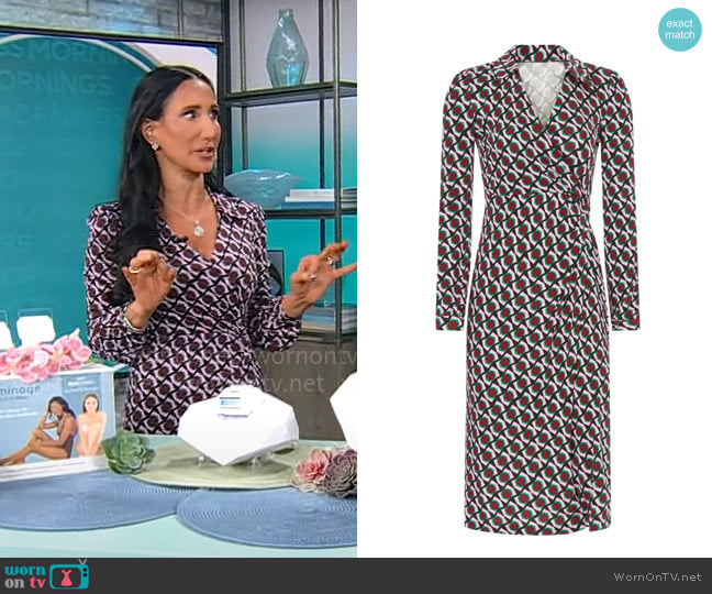 Diane von Furstenberg Bogna Dress worn by Elizabeth Werner on CBS Mornings