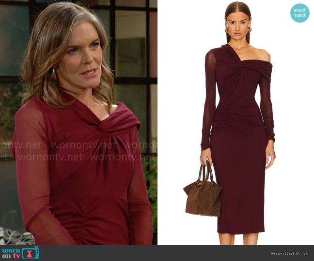 Diane von Furstenberg Rich Dress is Wine Pink worn by Diane Jenkins (Susan Walters) on The Young and the Restless