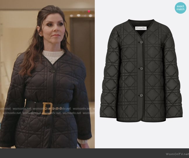 Dior Macrocannage Peacoat worn by Heather Dubrow on The Real Housewives of Orange County