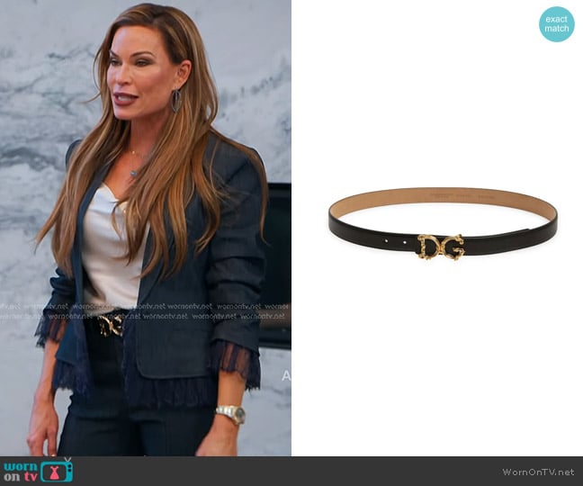 Dolce & Gabbana DG Baroque Buckle Leather Belt worn by Britani Bateman on The Real Housewives of Salt Lake City