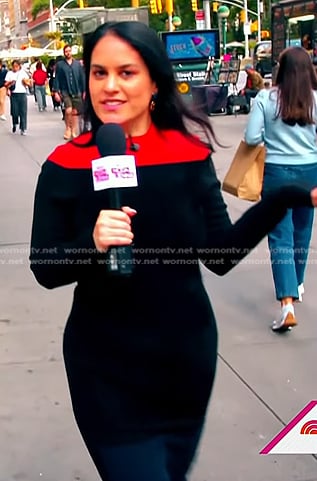 Donna’s red and black colorblock knit dress on Today