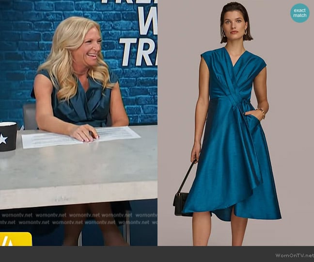 Donna Karan  A-Line Wrap Dress worn by Alison Triessl on Access Hollywood