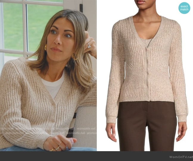 Donna Karan Ribbed Cardigan worn by Erin Lichy on The Real Housewives of New York City