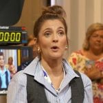 Drew’s gray plaid vest and pants on The Drew Barrymore Show