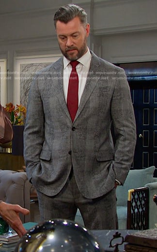 EJ's grey plaid suit on Days of our Lives