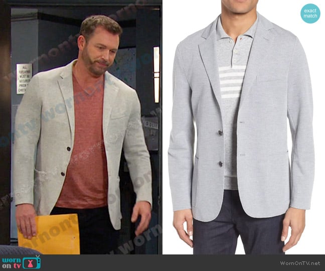 Eleventy Slim Fit Jersey Sport Coat worn by Brady Black (Eric Martsolf) on Days of our Lives