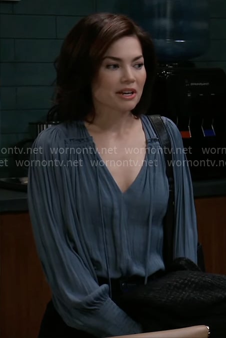 Elizabeth's blue blouse on General Hospital