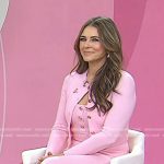 Elizabeth Hurley’s pink cardigan and pencil skirt on Today