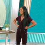 Elizabeth Werner’s burgundy jumpsuit on CBS Mornings