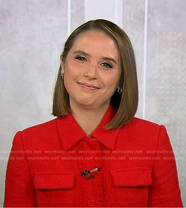 Elizabeth’s red tweed jacket on Good Morning America
