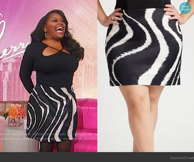 Sherri’s zebra mini skirt on Sherri