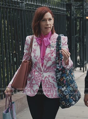 Elsbeth's pink floral print blazer on Elsbeth