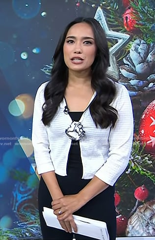 Emilie’s white rosette top on Today