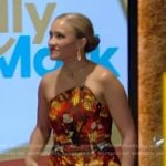 Emily Osment’s abstract asymmetric mini dress on Live with Kelly and Mark