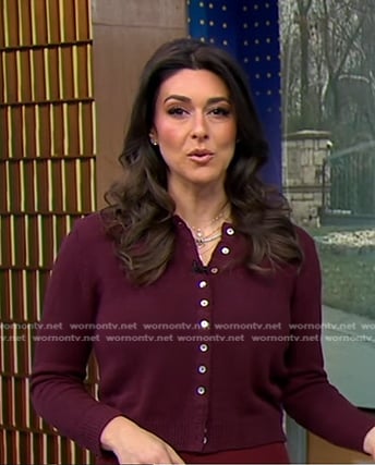 Erielle’s burgundy cardigan on Good Morning America