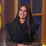 Erica Wark’s black puffer long vest on Good Morning America