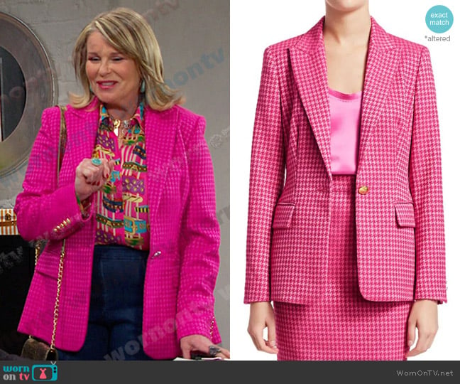 Escada Houndstooth Peak-Lapel Blazer worn by Bonnie Lockhart (Judi Evans) on Days of our Lives