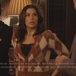 Eva’s argyle fuzzy cardigan on Only Murders in the Building