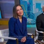 Eva’s blue vest and pant suit on Good Morning America
