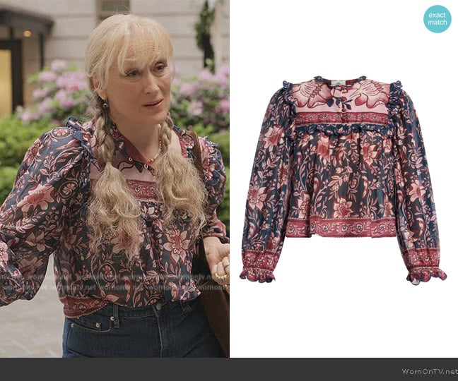 Loretta’s floral print blouse on OMITB