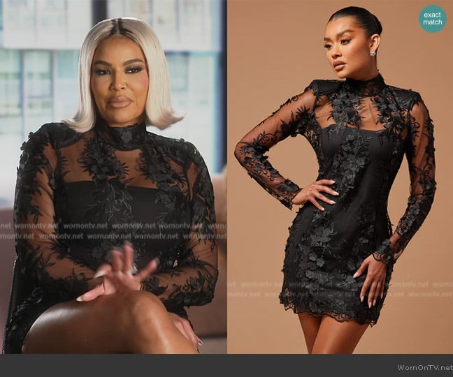 Fashion Nova Poppy Embroidered Mini Dress worn by Mia Thornton on The Real Housewives of Potomac