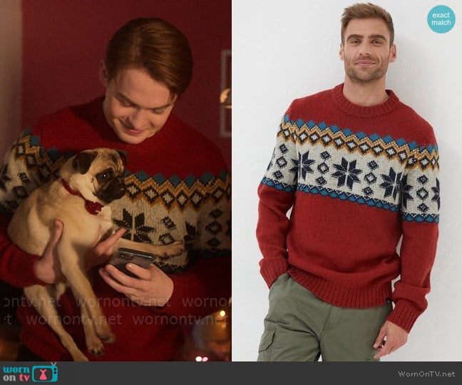 FatFace Denbigh Fairisle Jumper worn by Nick Nelson (Kit Connor) on Heartstopper