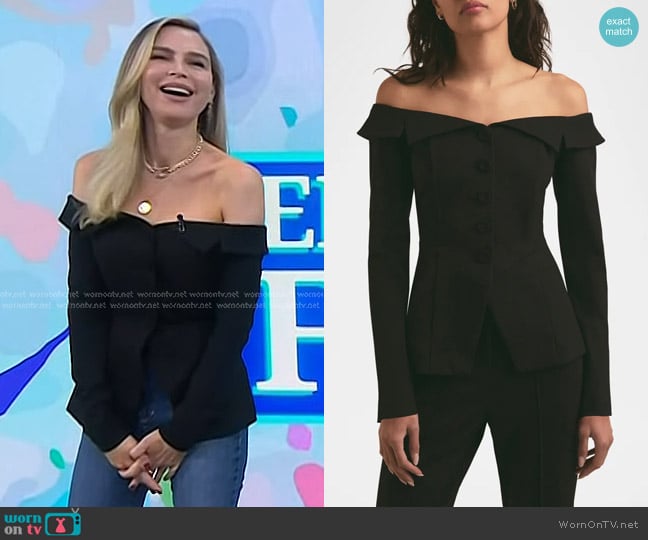 Favorite Daughter The Irina Off-Shoulder Jacket worn by Sara Foster on Today