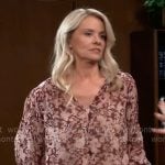 Felicia’s burgundy floral print blouse on General Hospital