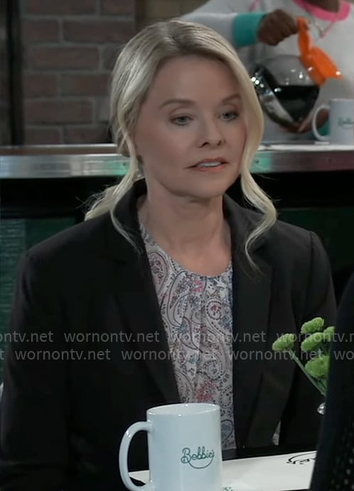 Felicia's paisley print top on General Hospital