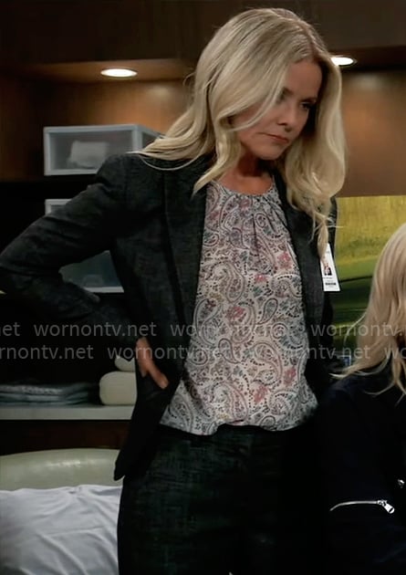 Felicia's paisley print top on General Hospital