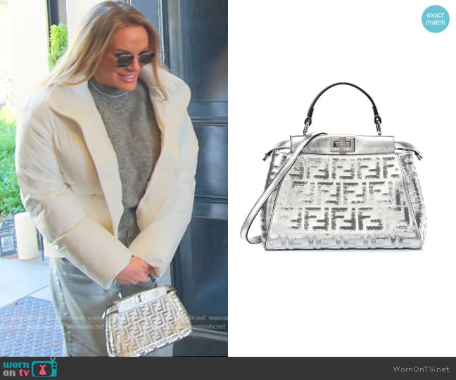 Fendi Peekaboo Bag in Vitello Catalan Mirror Sequin worn by Heather Gay on The Real Housewives of Salt Lake City