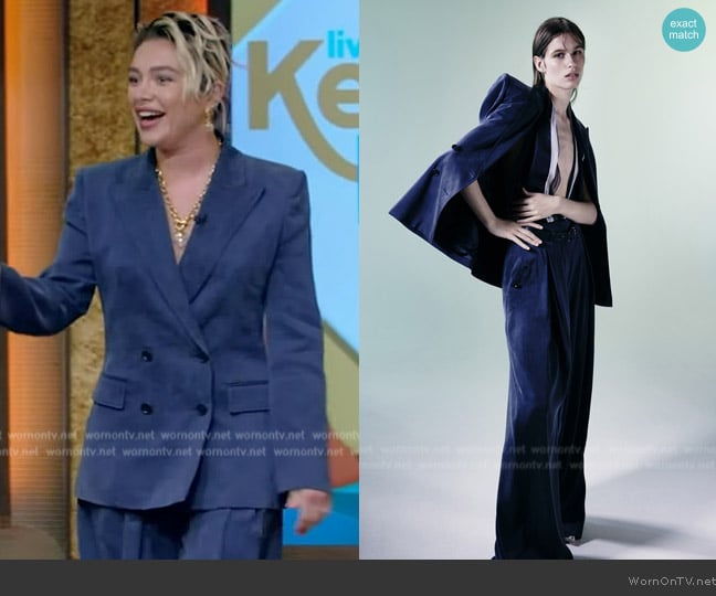 Alberta Ferretti 2025 Resort Collection worn by Florence Pugh on Live with Kelly and Mark