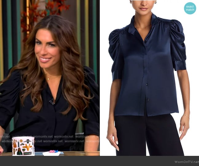 Frame Puff-Sleeve Silk Blouse worn by Alyssa Farah Griffin on The View