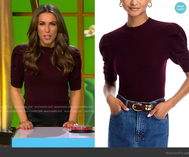 Frame Ruched Puff Sleeve Sweater worn by Alyssa Farah Griffin on The View