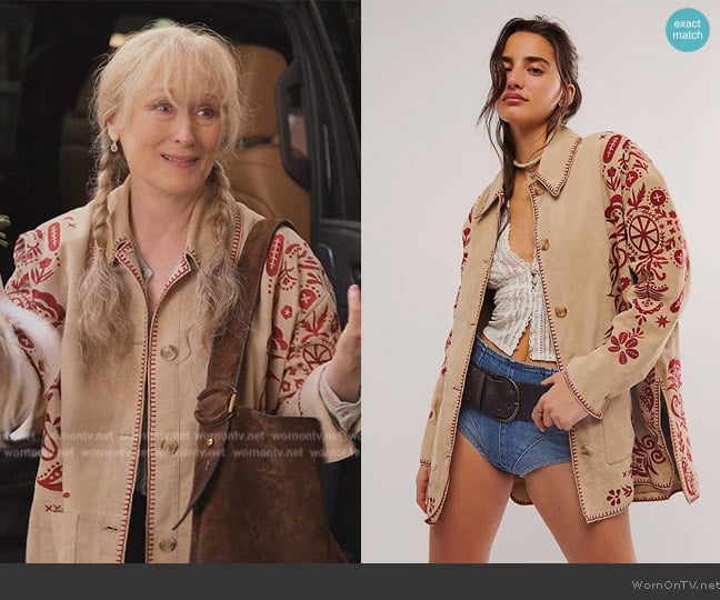 Loretta’s beige embroidered jacket on OMITB