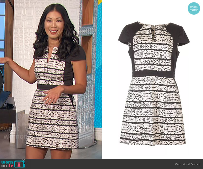 French Connection Printed Dress worn by Chi-Lan Lieu on The Talk