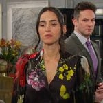 Gabi’s black floral blouse on Days of our Lives