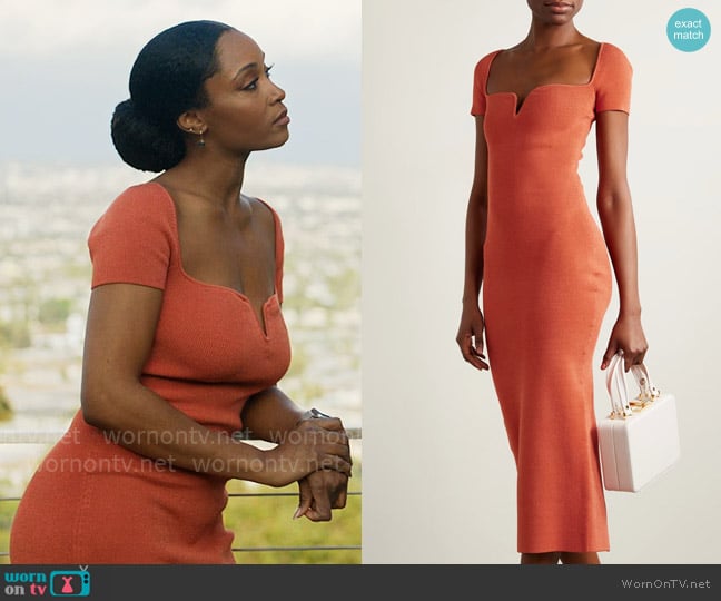 Galvan Gaia Dress worn by Andrea Freemann (Yaya DaCosta) on The Lincoln Lawyer