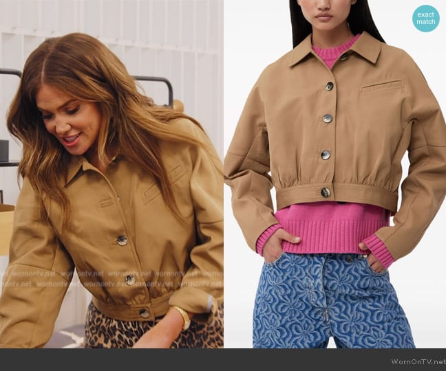 Ganni Pleated cropped jacket worn by Brynn Whitfield on The Real Housewives of New York City