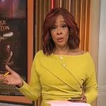 Gayle King’s chartreuse long sleeve dress on CBS Mornings