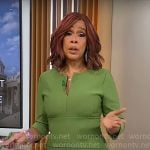 Gayle King’s green split-neck dress on CBS Mornings