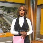 Gayle King’s pinstripe vest and pants set on CBS Mornings