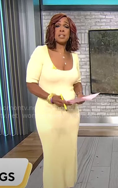 Gayle King's lemon yellow dress on CBS Mornings