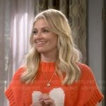 Gemma’s red heart knit top on The Neighborhood