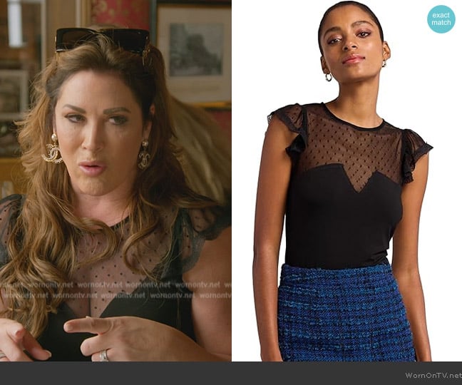 Generation Love Jessa Polka Dot Top worn by Emily Simpson on The Real Housewives of Orange County