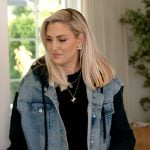 Gina’s denim mixed media jacket on The Real Housewives of Orange County