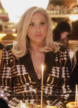 Gina's plaid metallic blazer dress on The Real Housewives of Orange County