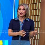 Ginger’s blue colorblock denim dress on Good Morning America